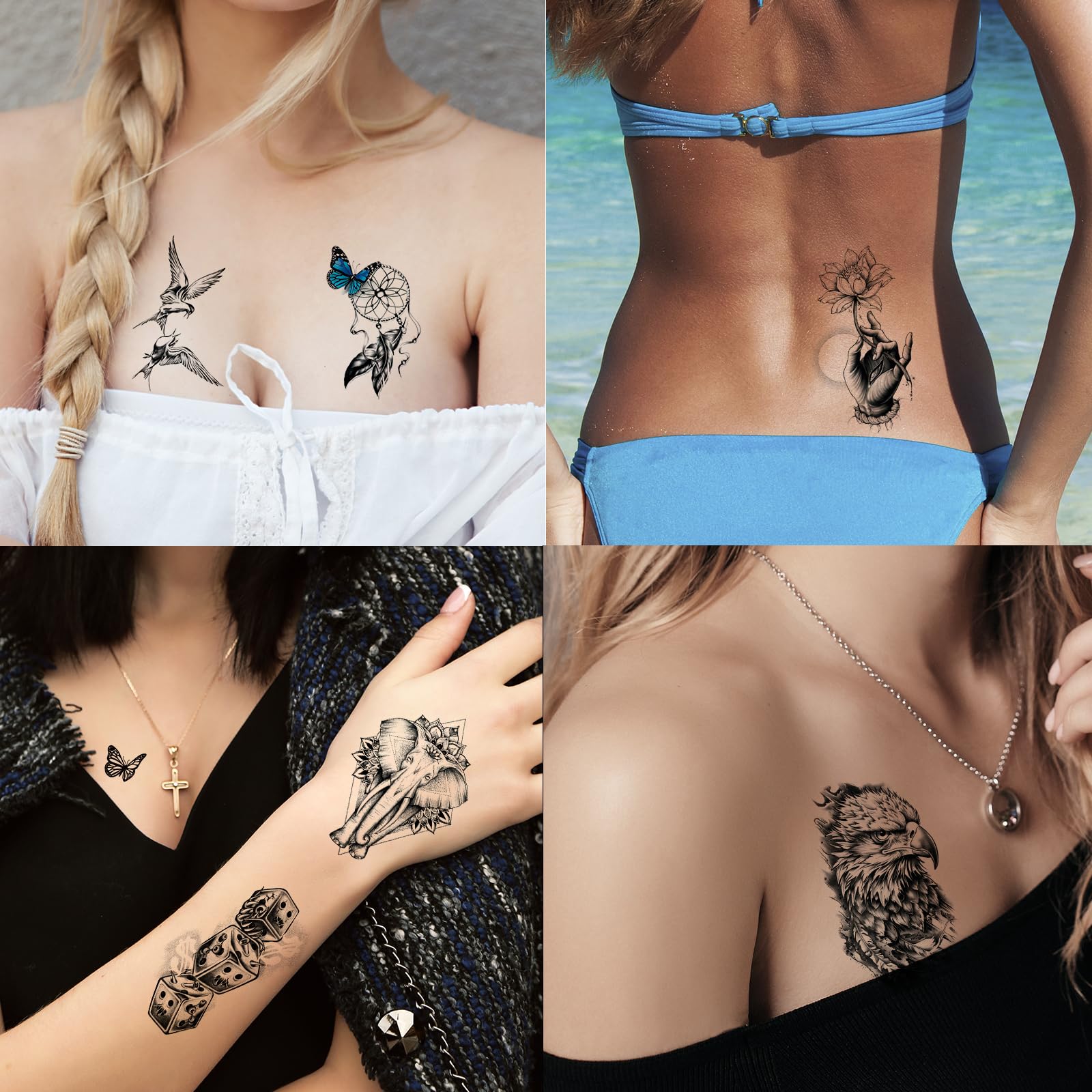 JEeFONNA skeleton 3D tattoo design suits cosplay and festival wear.
