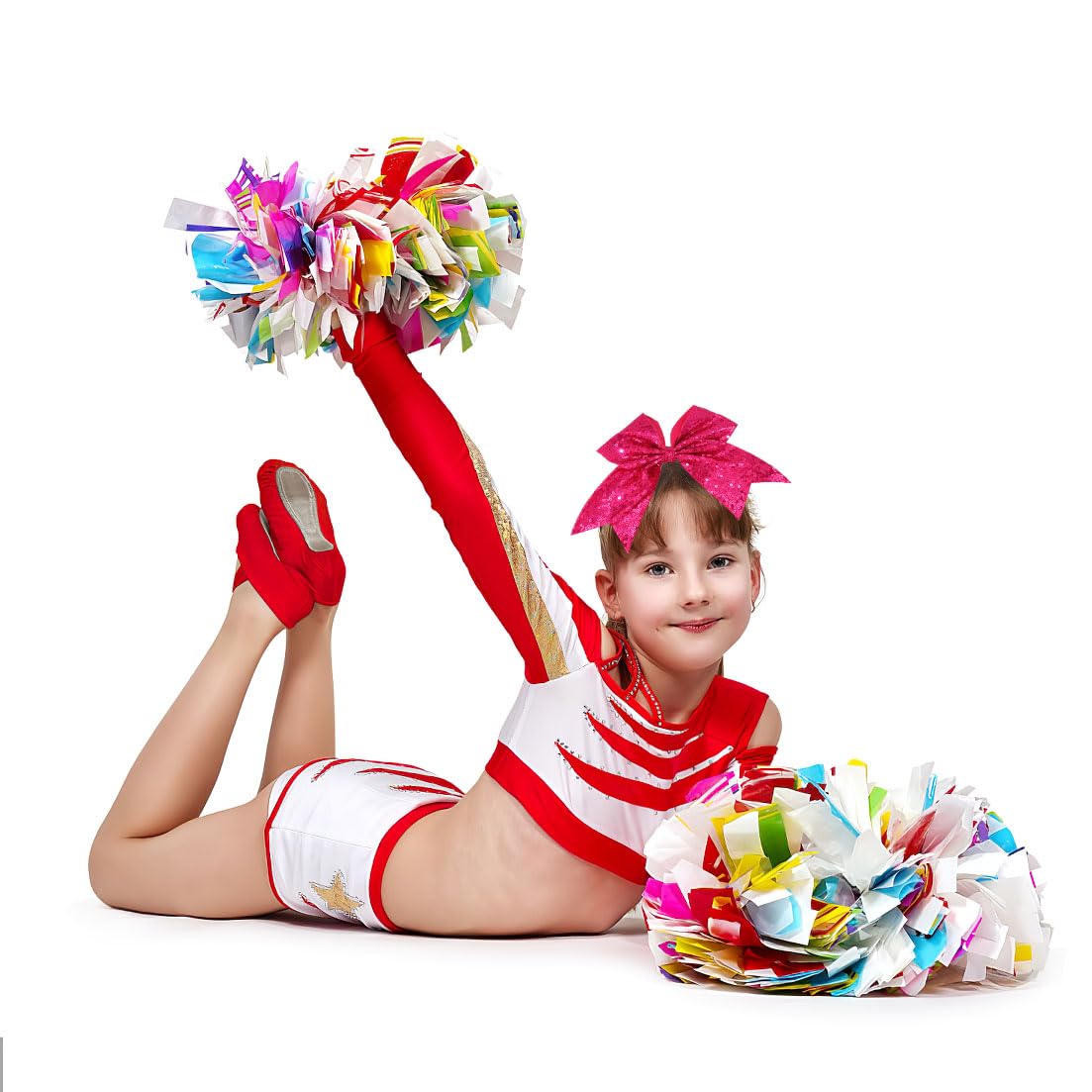 Jeffan rose glitter bow on athlete during practice sessions