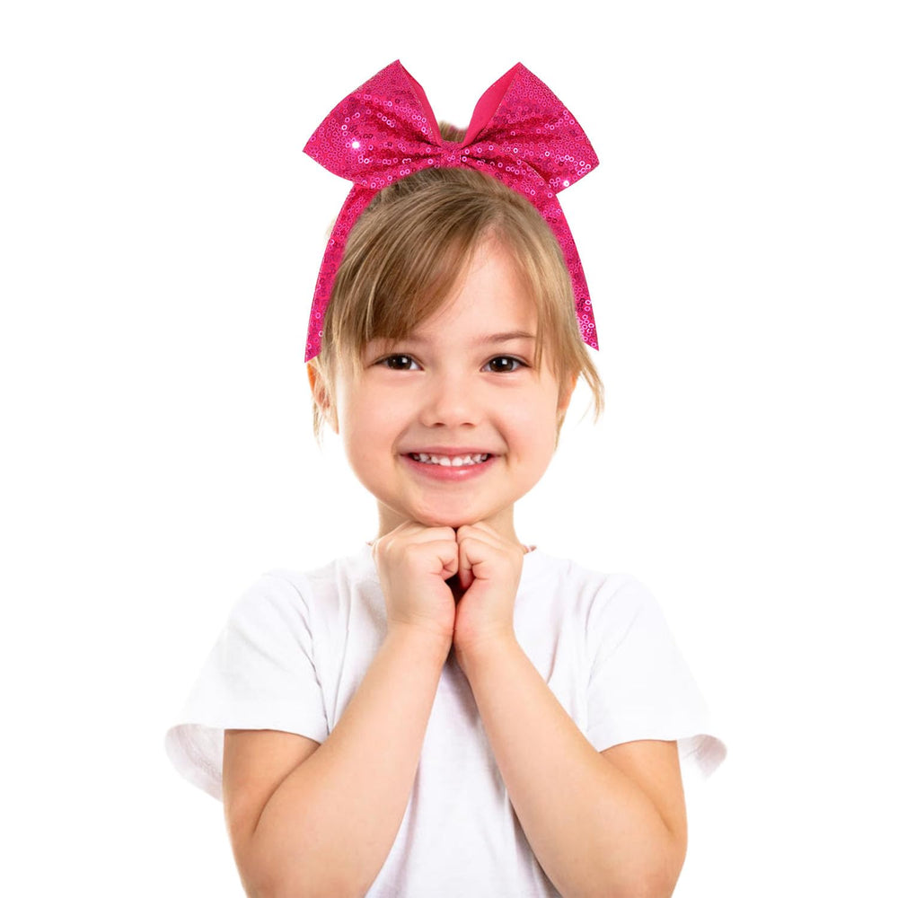 Jeffan elastic closure bow demonstrates secure ponytail attachment