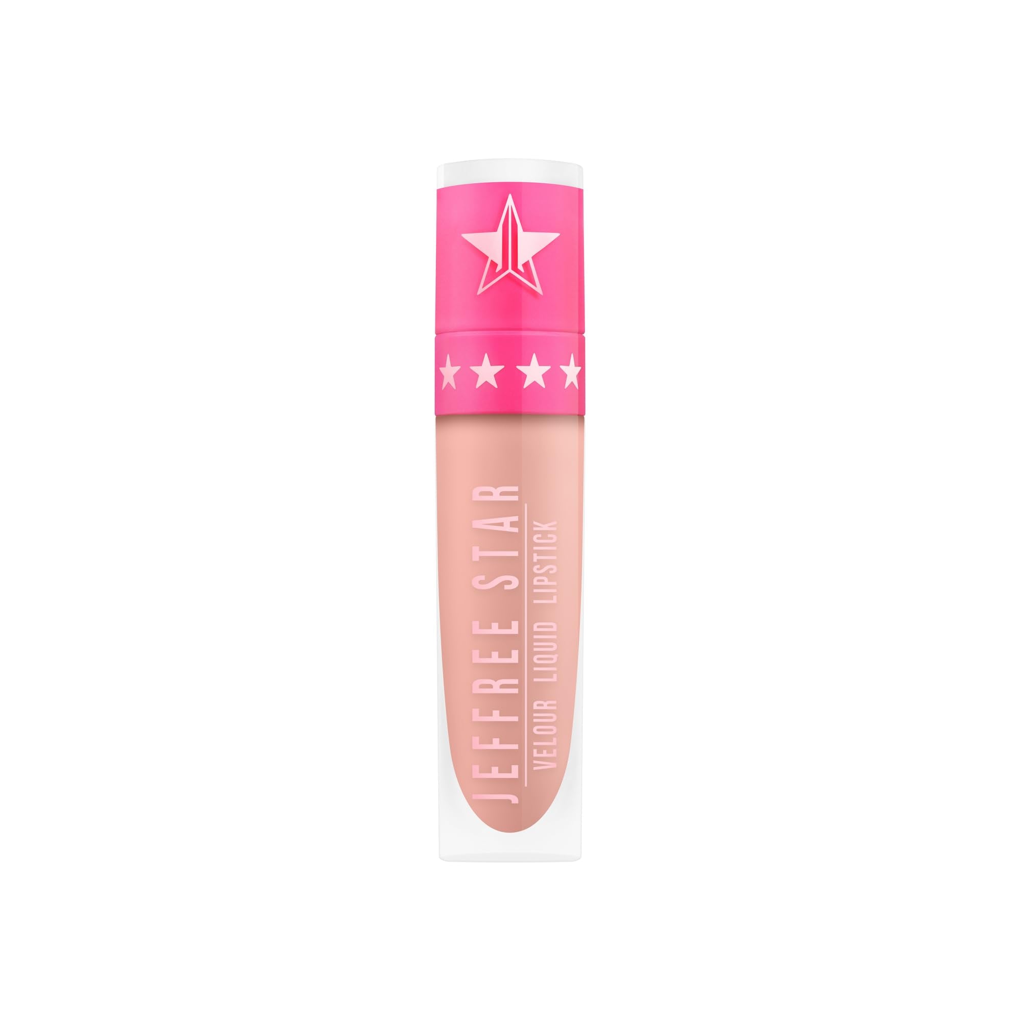 Jeffree Star Velour Lipstick I’m Nude swatches on skin demonstrate even color.