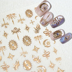 Jeillmone glitter decals in gold and silver add radiant nail sparkle