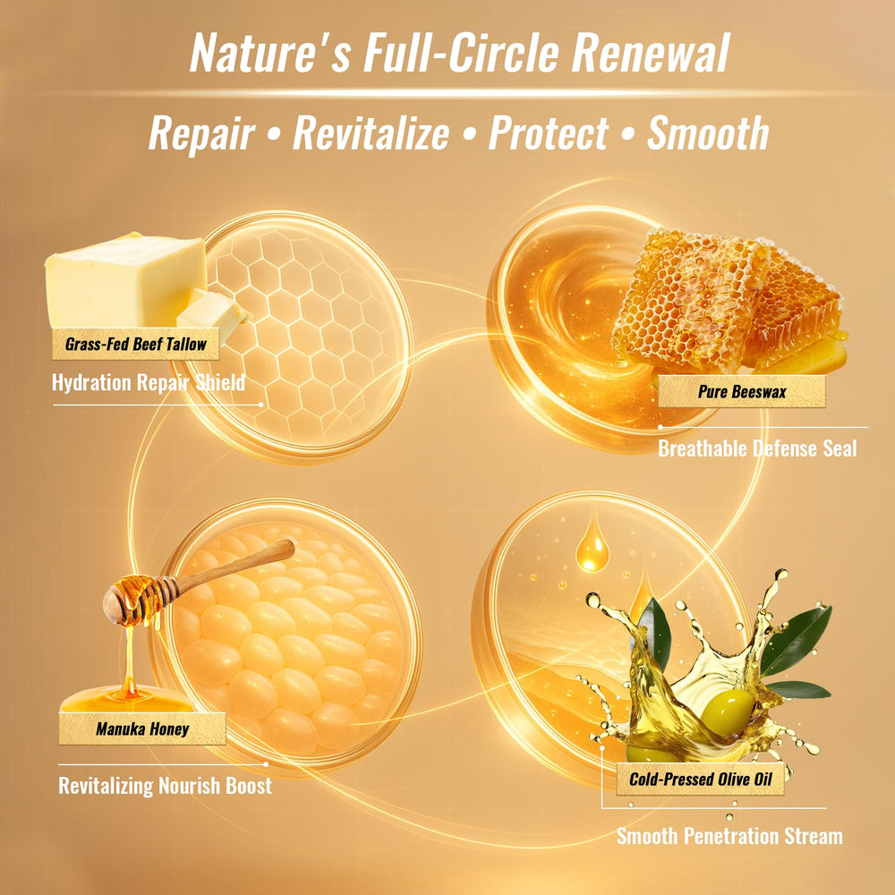 Jeirrzi texture close-up reveals rich, non-greasy balm finish.