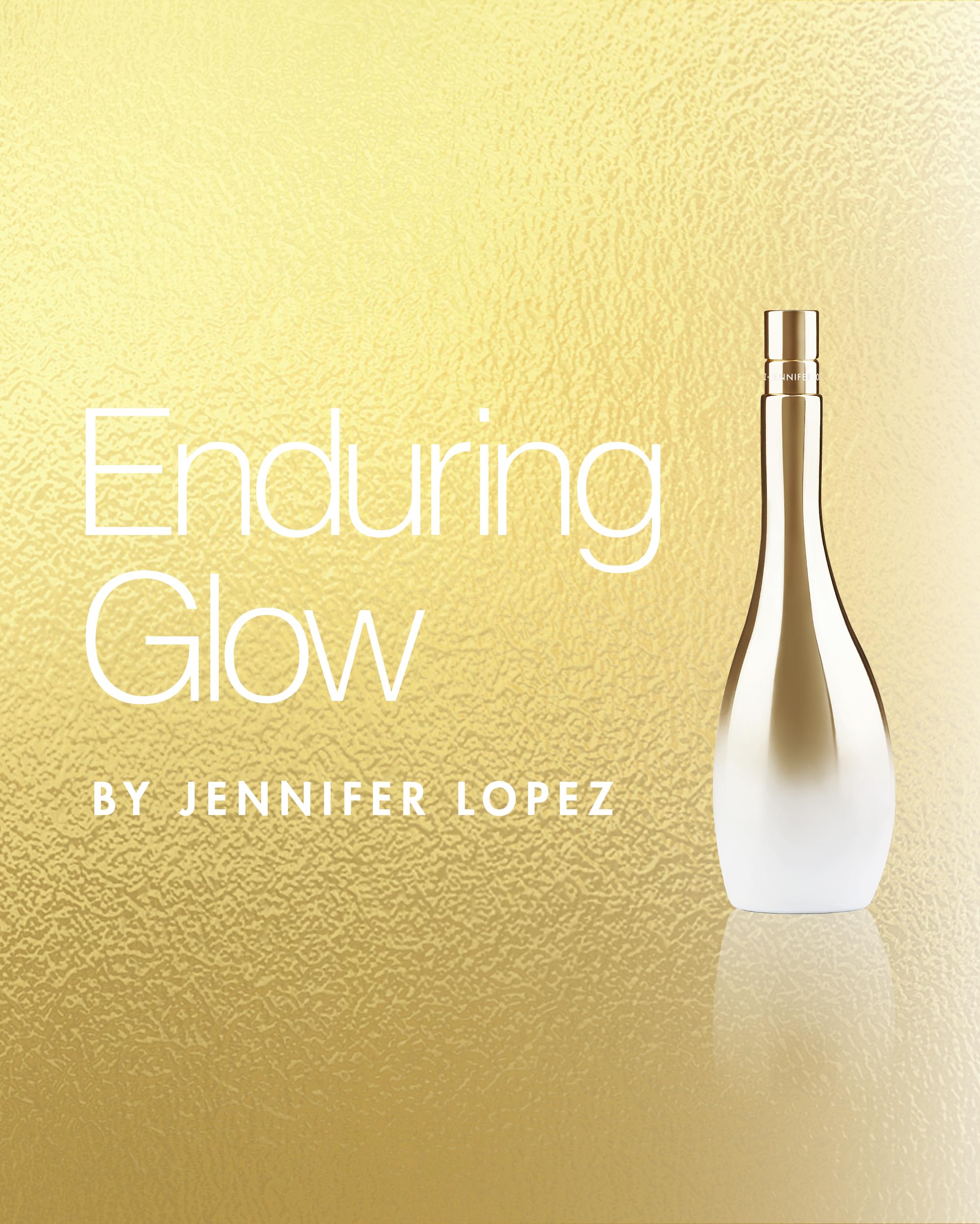 Jennifer Lopez Enduring Glow cap detail highlighting luxe metallic finish.