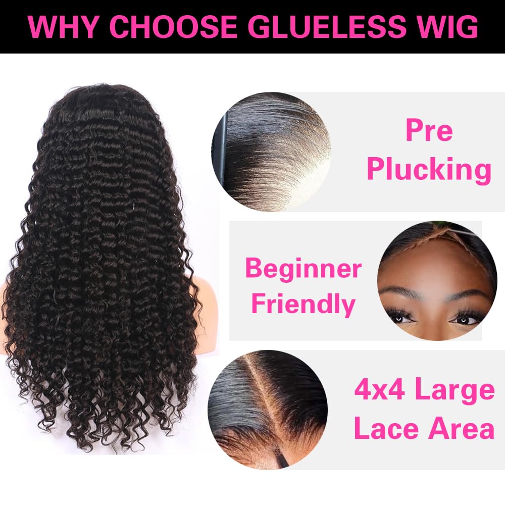 Deep wave lace front wig from Jenniferita with 200% density for natural fullness.