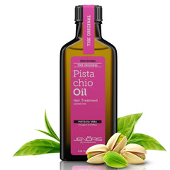 Jenoris Pistachio Oil Hair Serum bottle showing lightweight hydration for frizz control