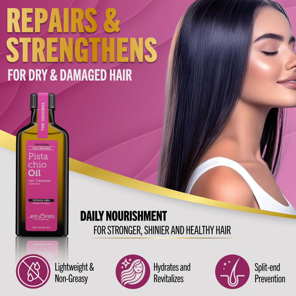 Jenoris Pistachio Oil Hair Serum smoothing hair for sleek finish