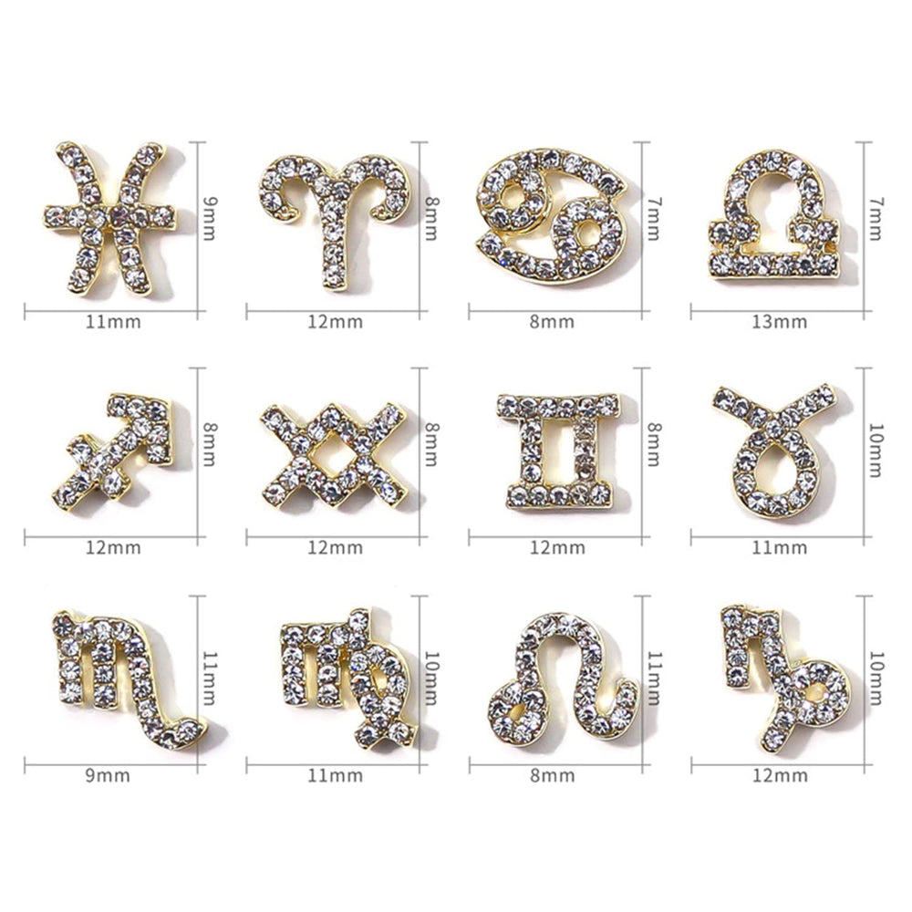 JERCLITY alloy nail charms durable metal and rhinestones for long-lasting wear