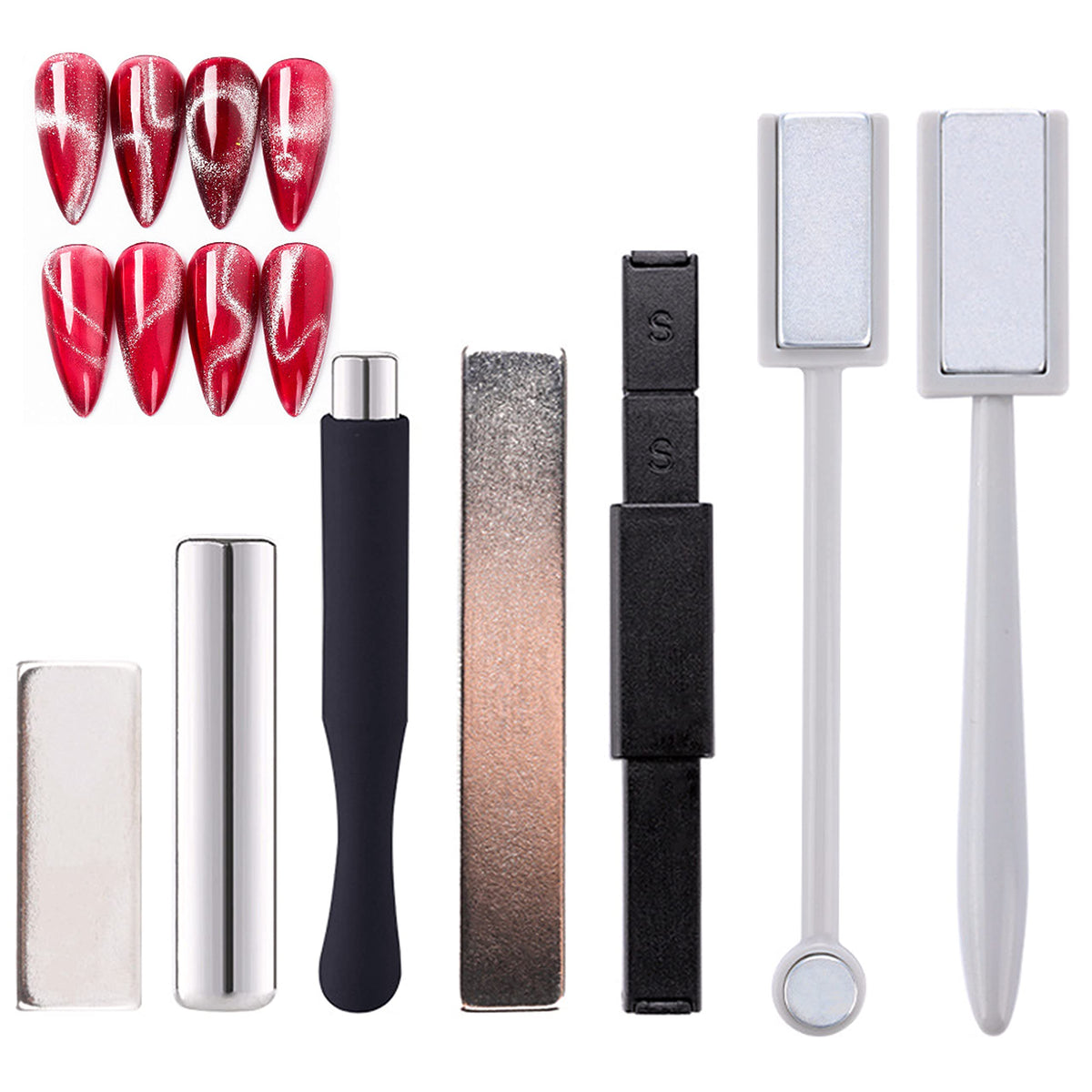 JERCLITY black multi-functional cat eye magnet for quick at-home nail art with cat eye effects