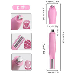 JERCLITY cat-eye magnet pen demonstrates heart-shaped magnet for nail art.