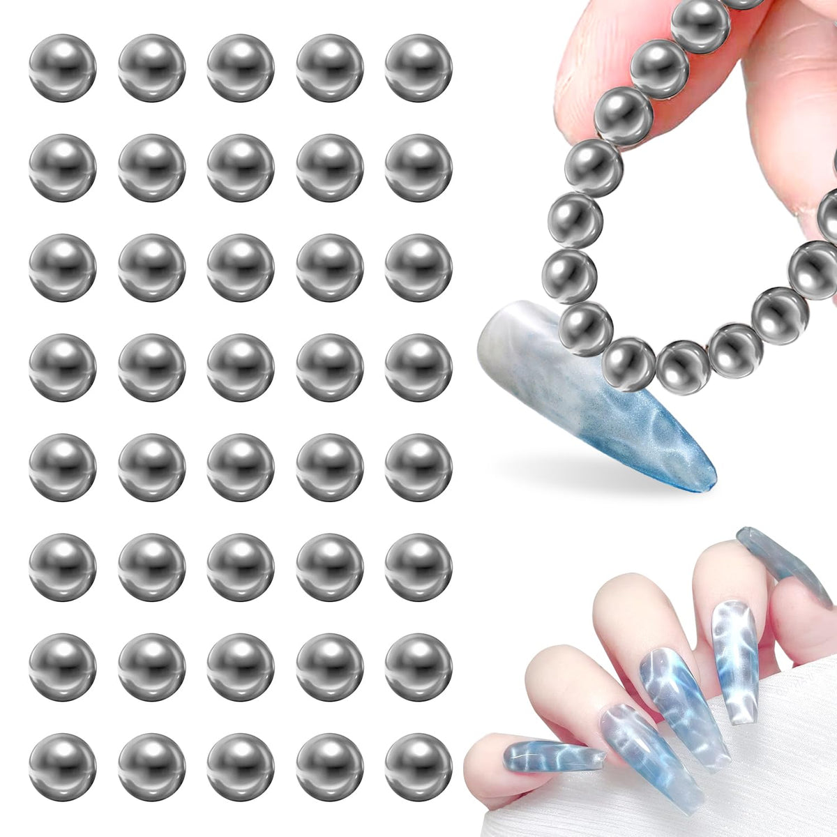 JERCLITY cat eye magnet beads round collection for easy home nail artistry.