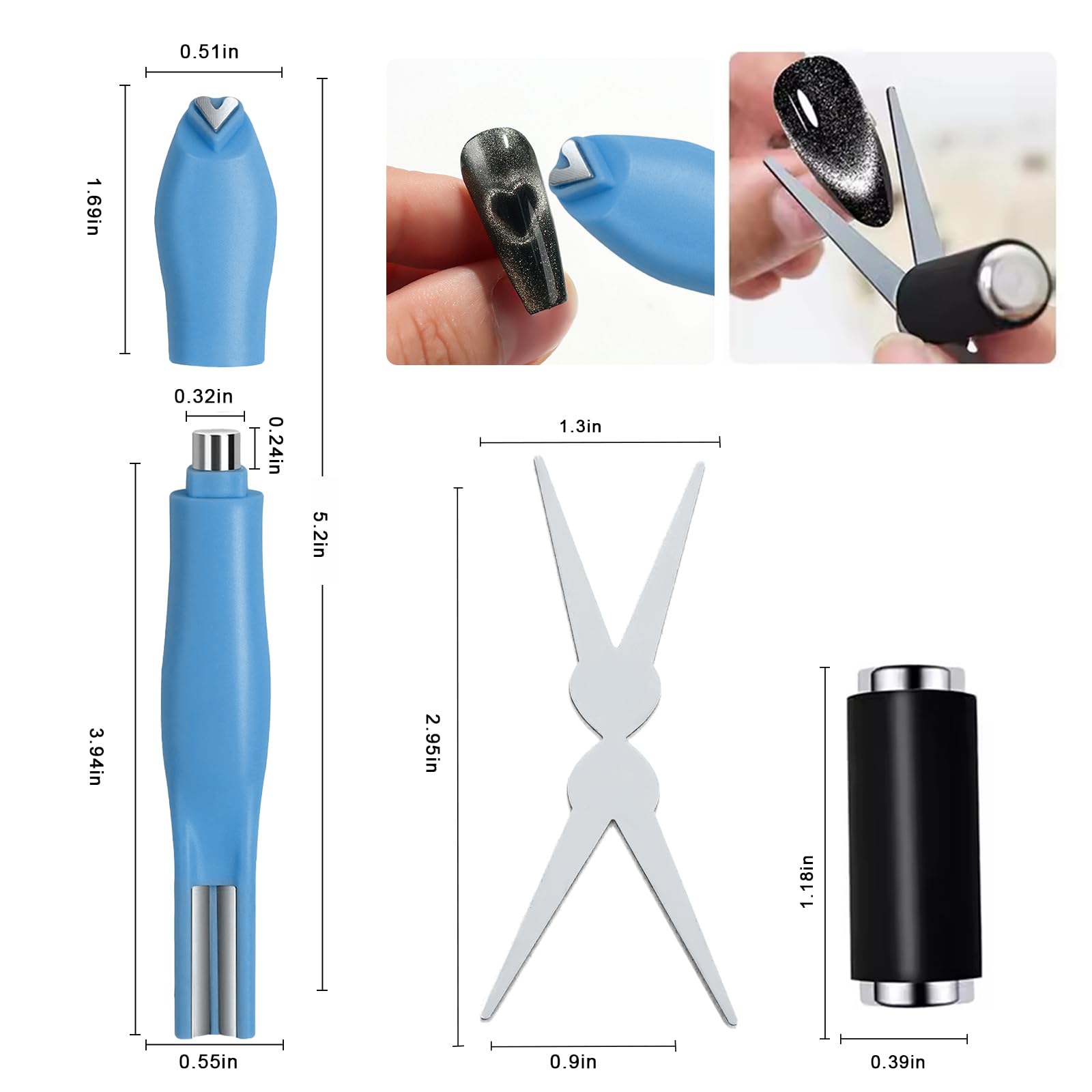 Jerclity cylindrical magnet for precise cat-eye effects on nails