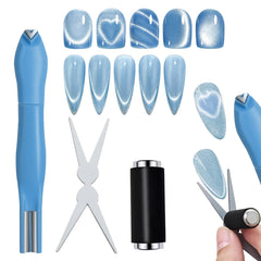 Jerclity heart magnet 3-in-1 nail tool enabling versatile cat-eye designs