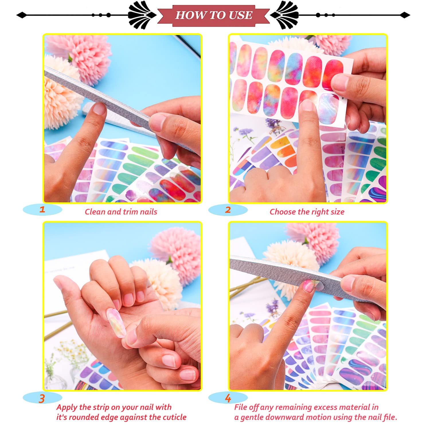Jerclity nail wraps suit gel acrylic and natural nails for versatile home manicures
