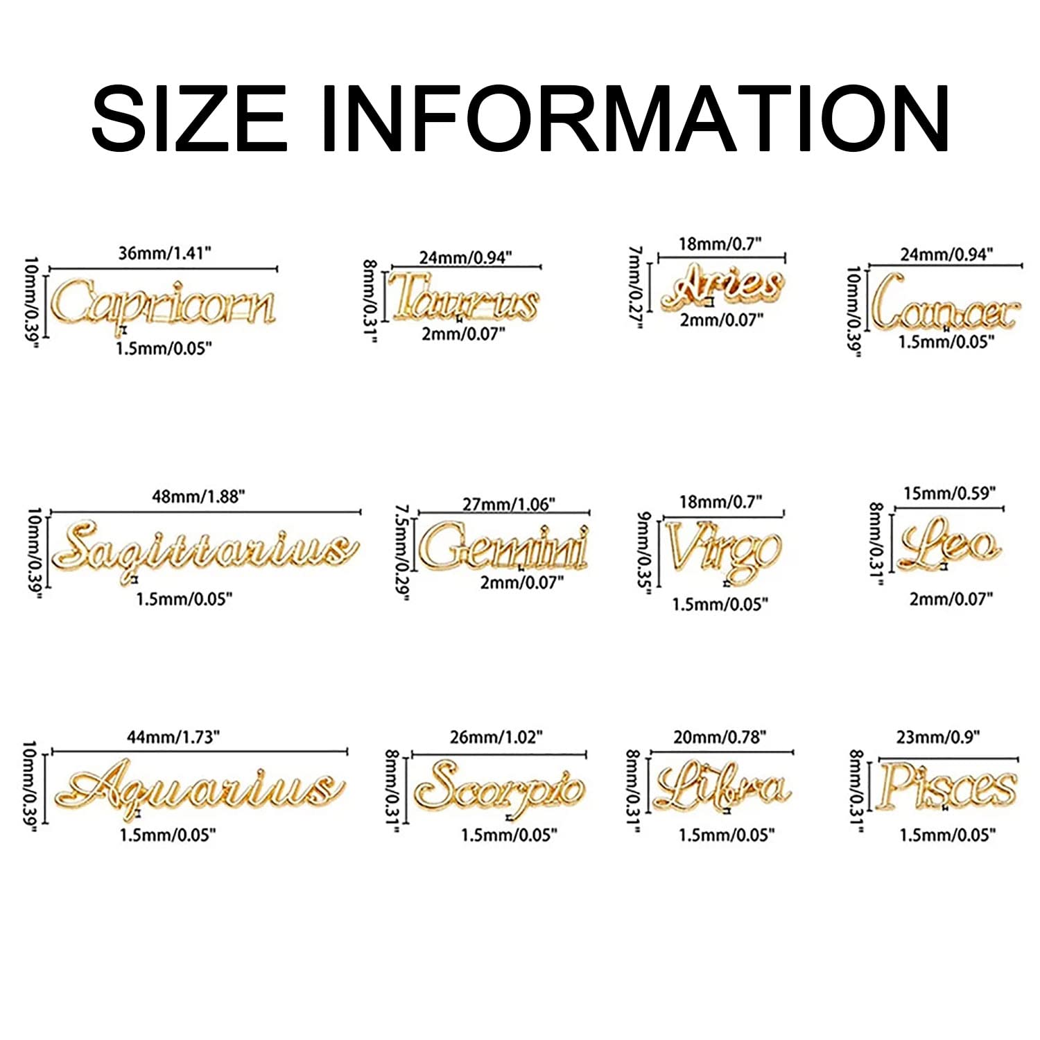 JERCLITY zodiac signs decoration glitter on nails for elegant sparkle