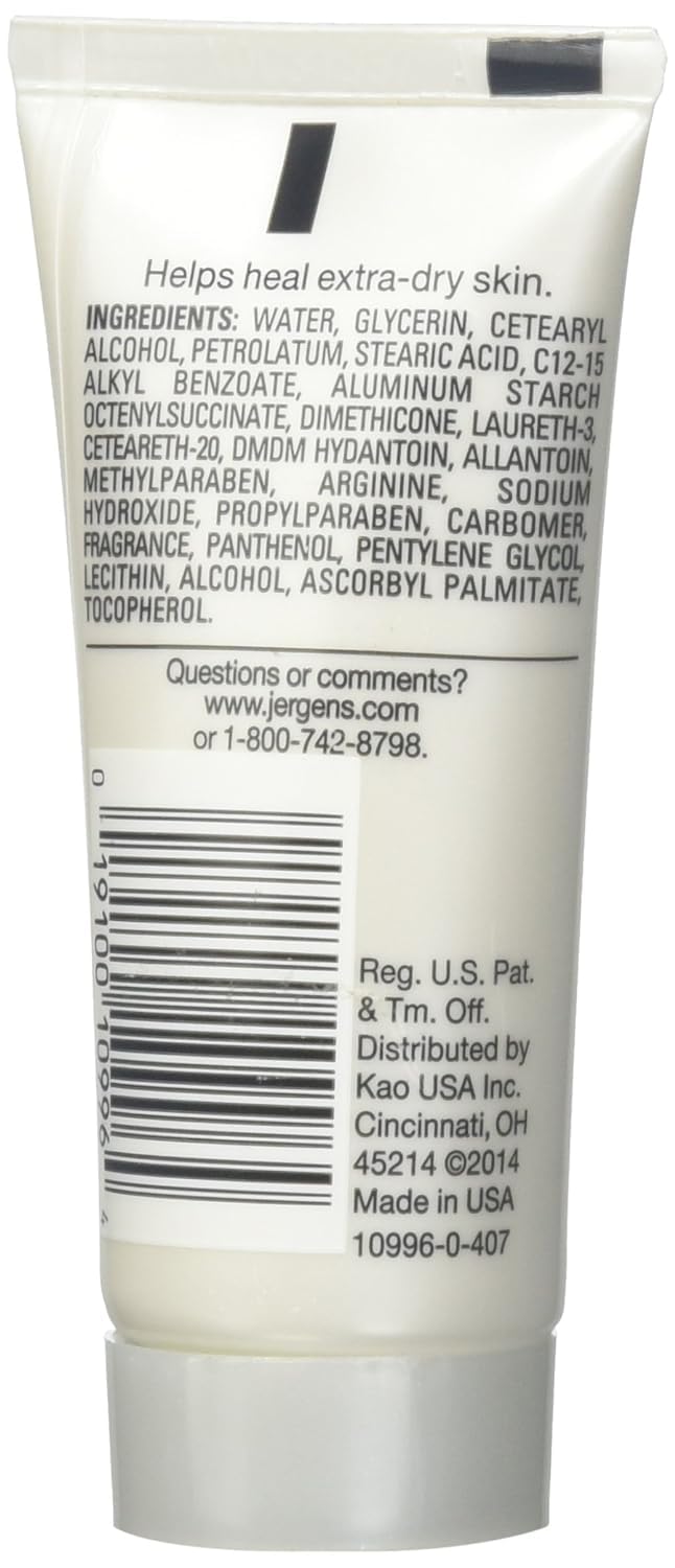 Jergens Ultra Healing cream texture absorbing quickly into dry skin.