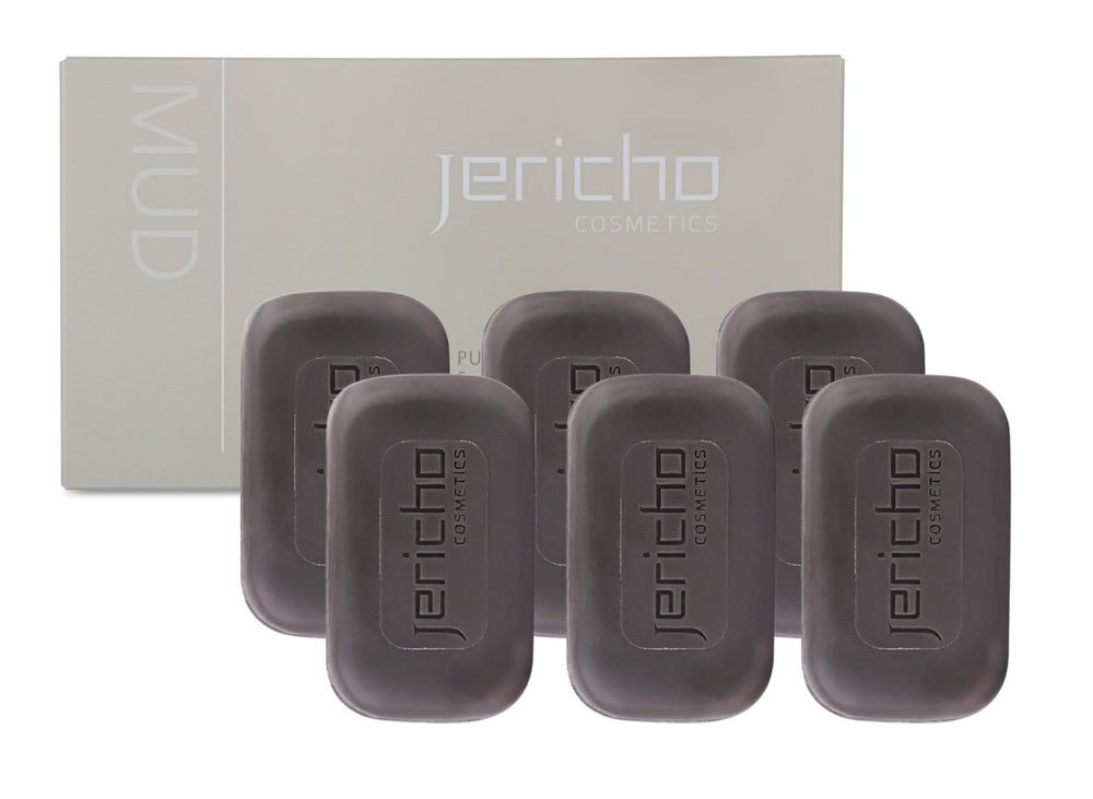 Jericho Dead Sea Mud Soap close-up showing rich foam for deep cleansing.