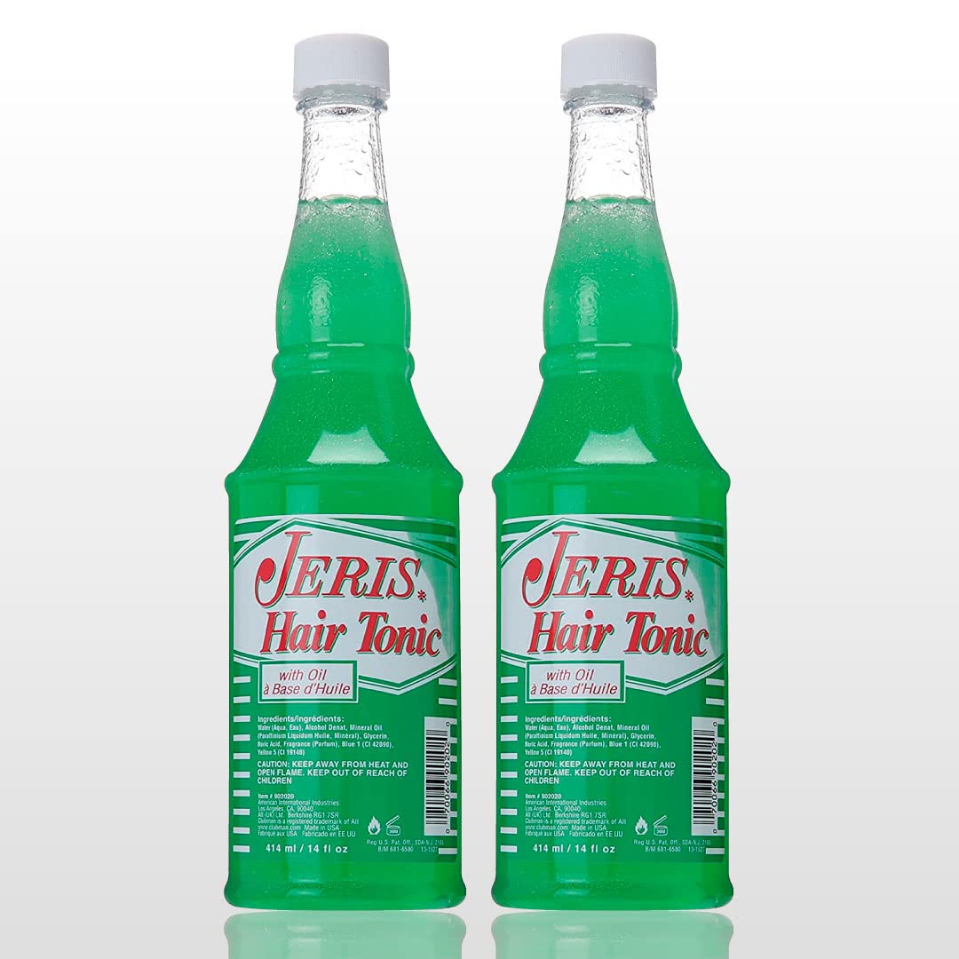 Jeris Hair Tonic with Oil Professional duo bottles shown for a polished grooming routine.