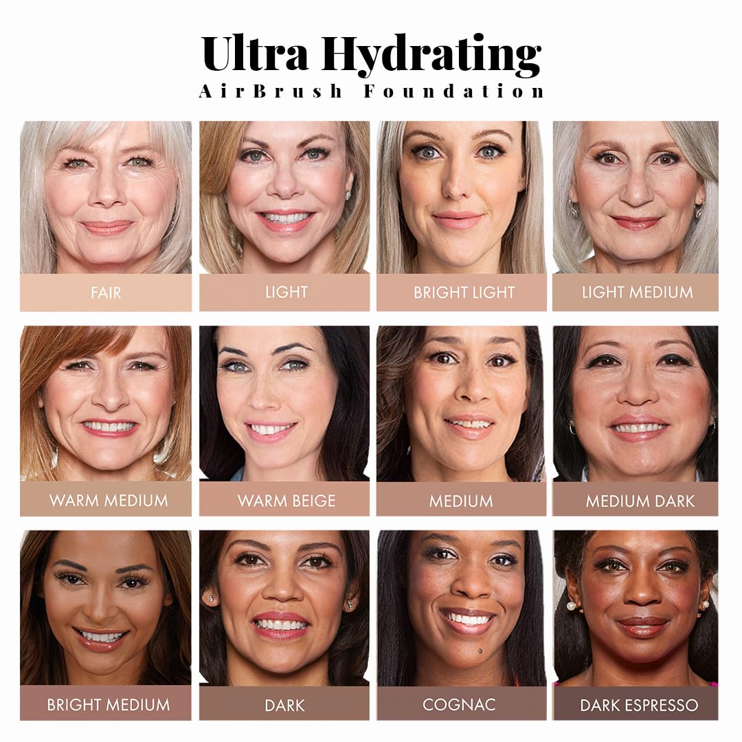 Jerome Alexander airbrush foundation on skin yields even tone with natural radiance.