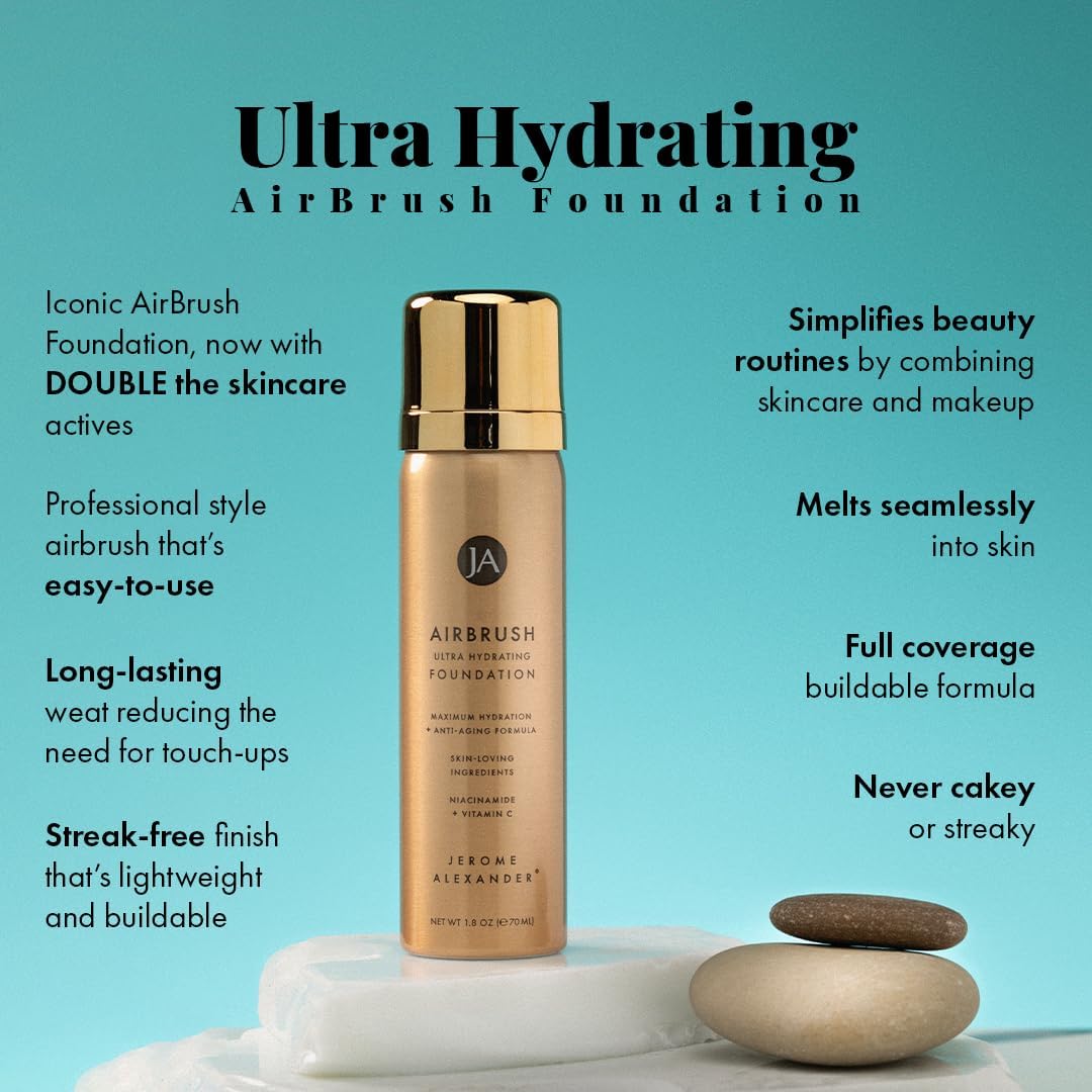 Natural matte finish of Jerome Alexander Airbrush Foundation on the face