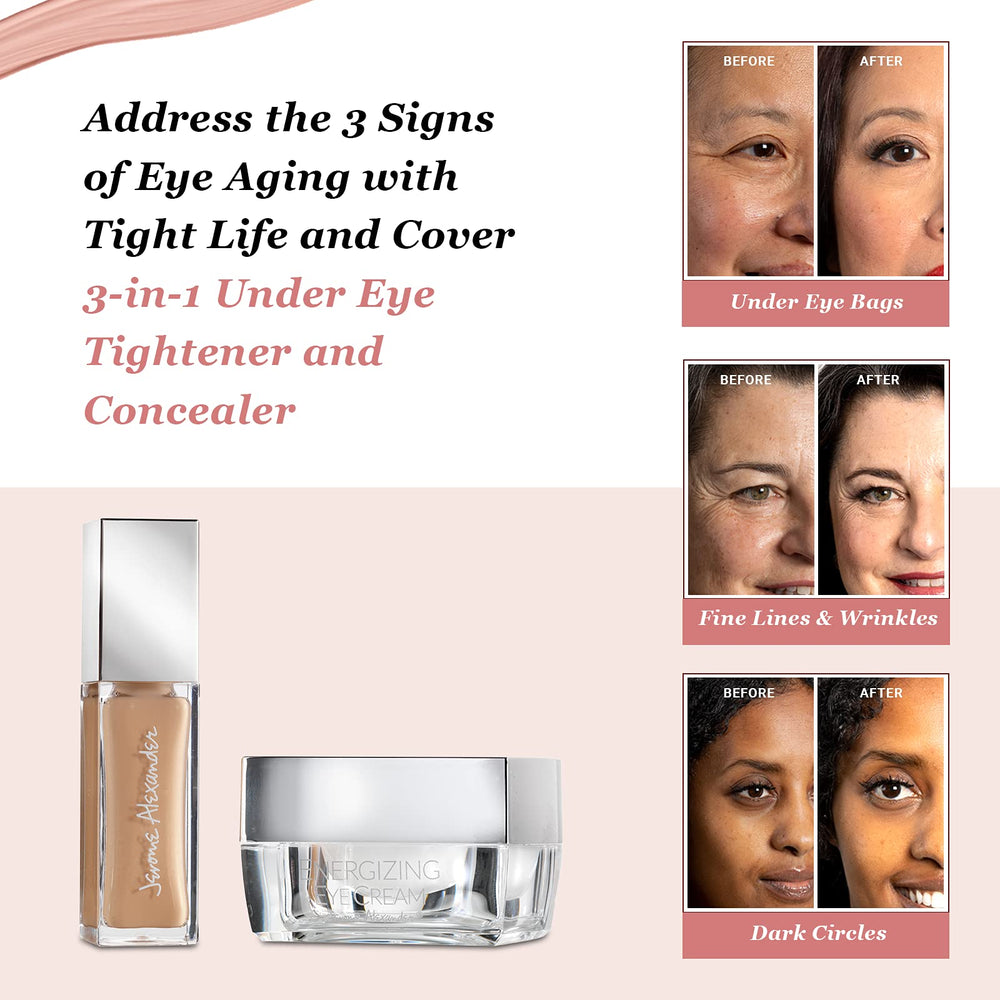 Creamy texture blended under eye for minimized fine lines with JA Basic TLC