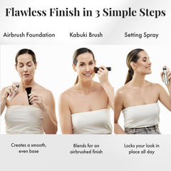 Jerome Alexander Kabuki Brush enables broad, even application for the foundation.