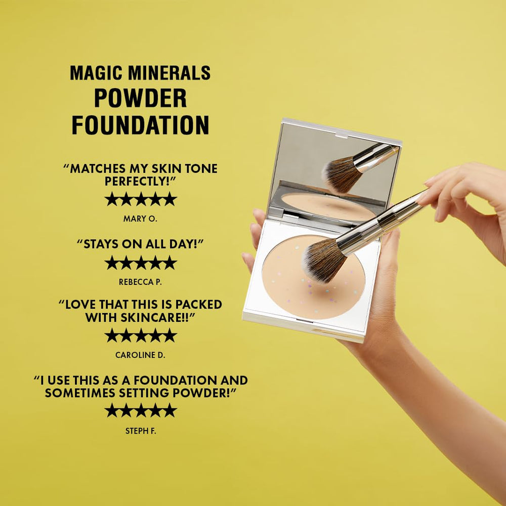 Jerome Alexander Magic Minerals on-skin example shows long-wear, non-cakey coverage