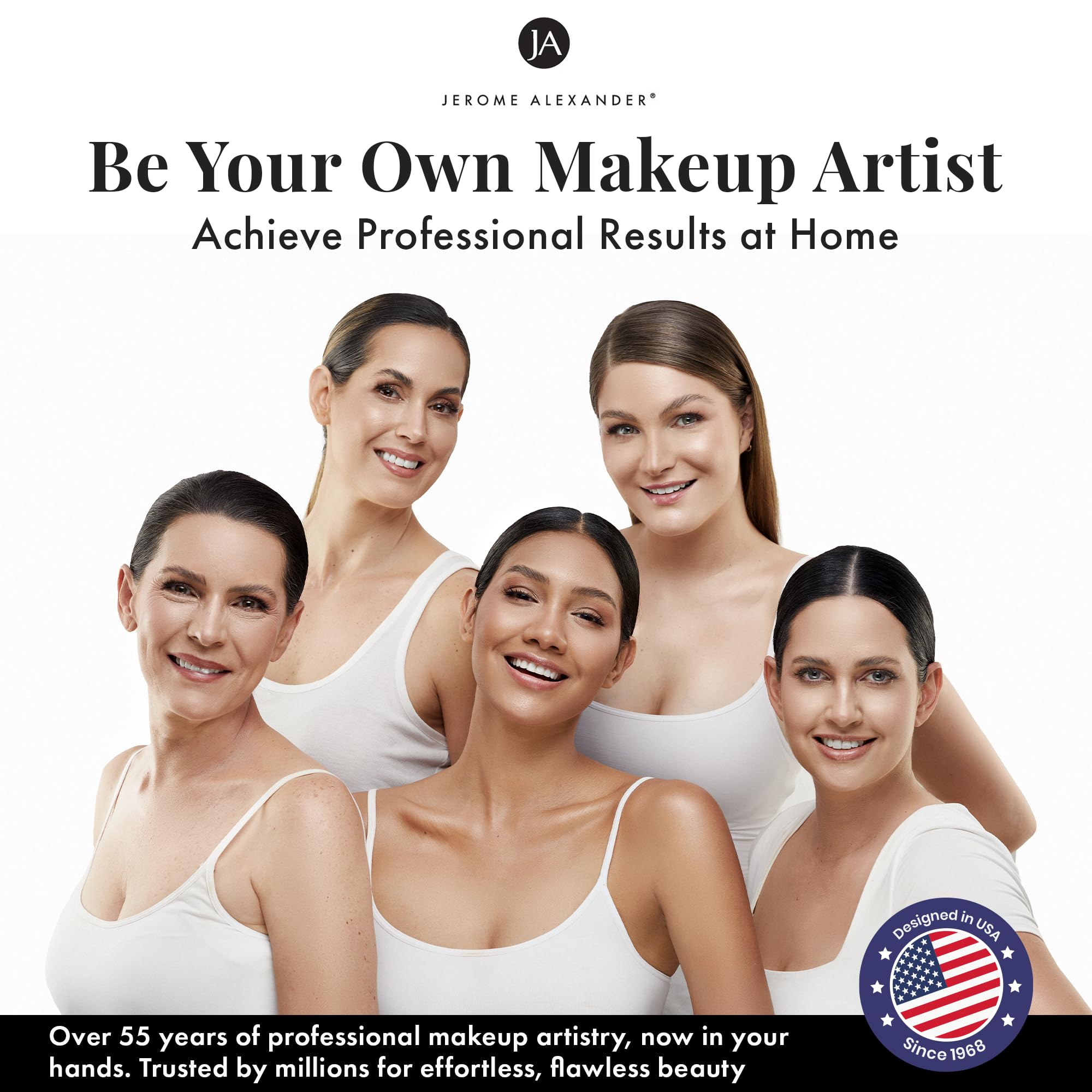 Jerome Alexander 3pc set packaging showcases a complete airbrush makeup routine.