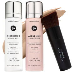 Jerome Alexander MagicMinerals AirBrush Foundation Spray applying buildable coverage for radiant skin