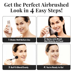 Jerome Alexander MagicMinerals kabuki brush included for precise, lightweight blending.