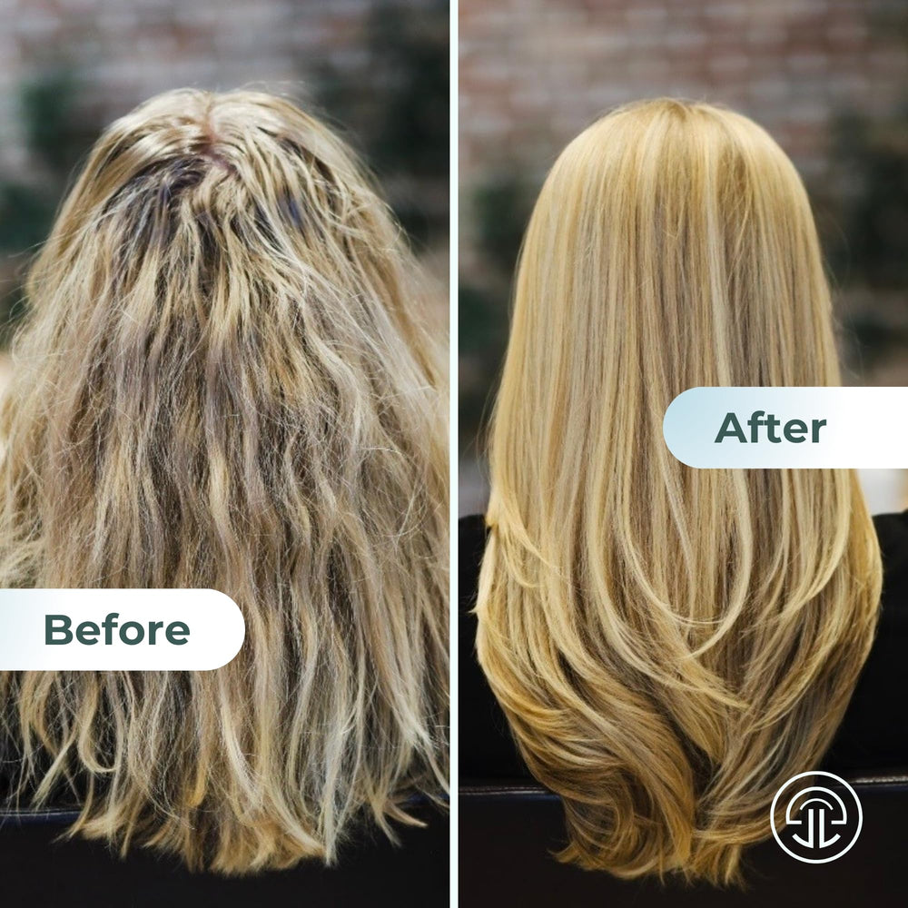 Jess & Lou in shower demonstrates easy, smooth hair during routine.