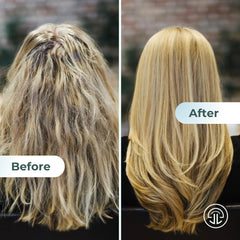Jess & Lou in shower demonstrates easy, smooth hair during routine.