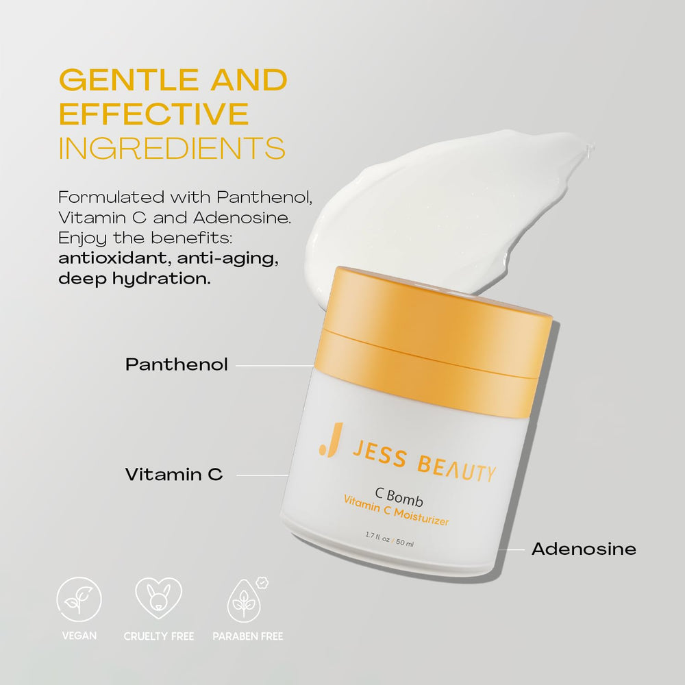 JESS BEAUTY C Bomb being applied for a lightweight hydrating routine