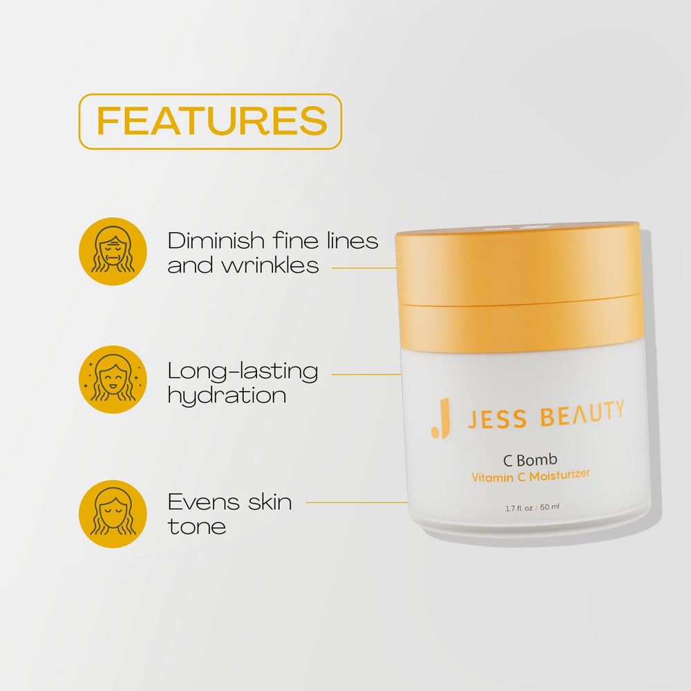 JESS BEAUTY C Bomb jar open showing rich moisturizing formula