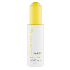 JESS BEAUTY Face Sunscreen Sun Drops SPF 50 bottle for daily sun protection and hydration.