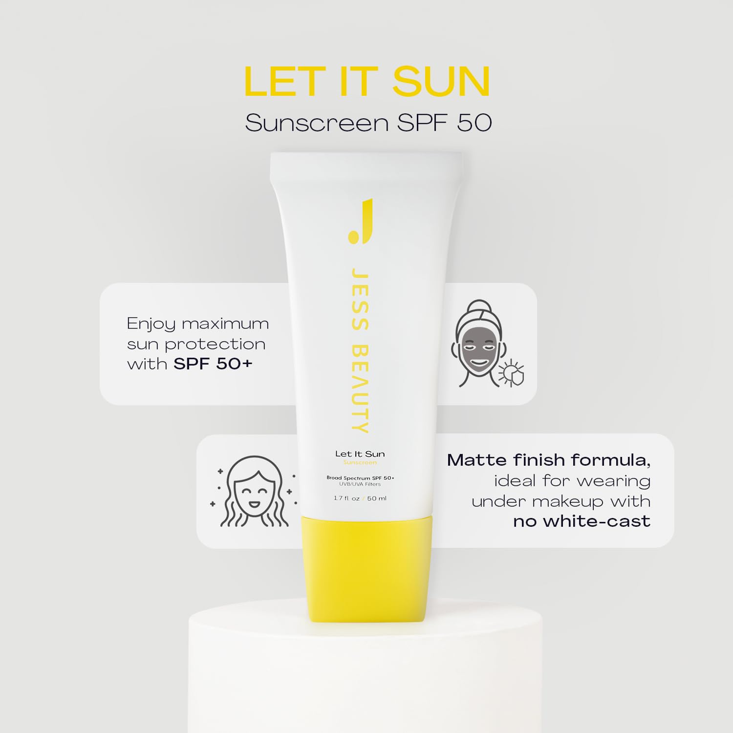 Close-up of green tea ingredients in Let it Sun formula by JESS BEAUTY