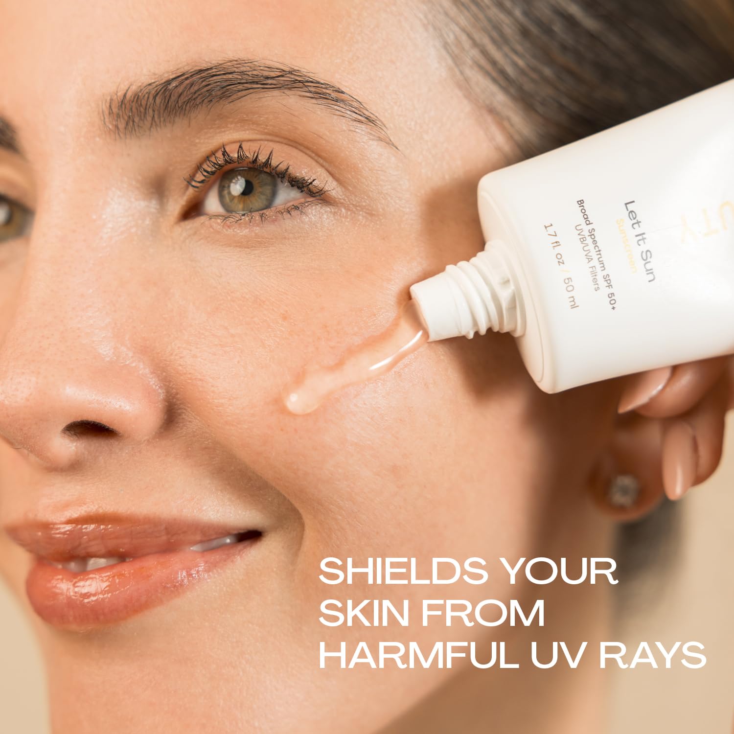 Non-greasy, smooth feel of Let it Sun sunscreen by JESS BEAUTY