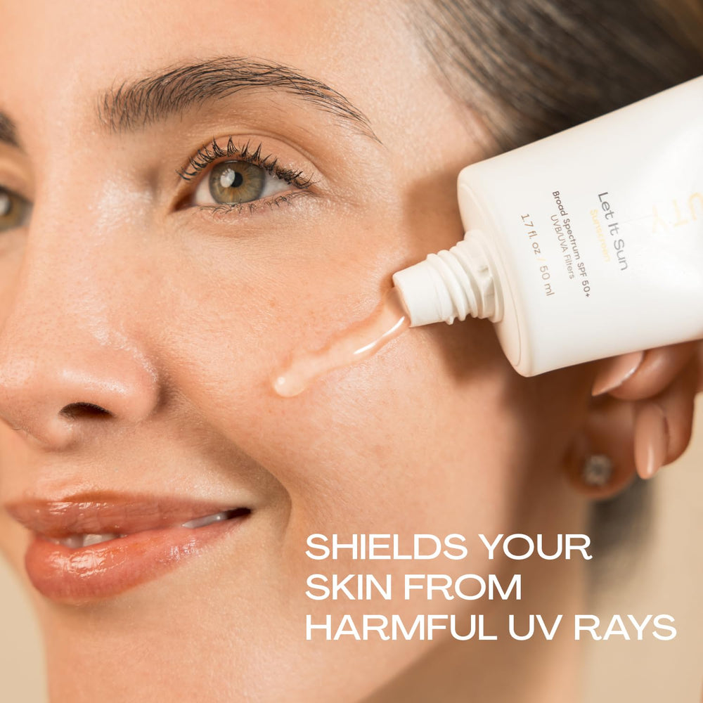 Non-greasy, smooth feel of Let it Sun sunscreen by JESS BEAUTY