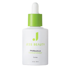 JESS BEAUTY PHAbulous bottle closeup showing premium packaging for sensitive skin care