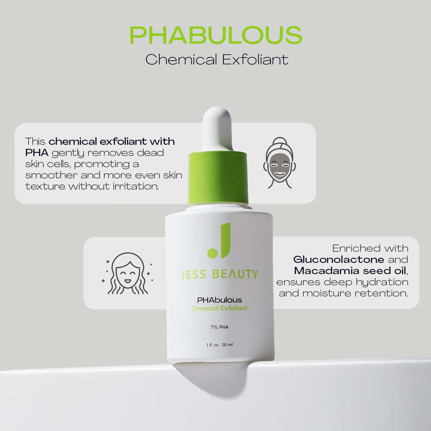 PHAbulous texture swirl highlighting smoother, even skin texture