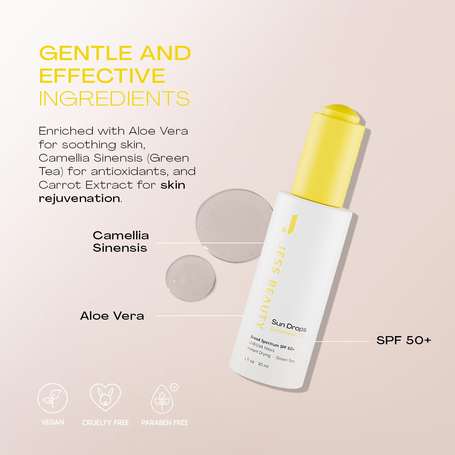 JESS BEAUTY Squalane and Baobab Oil hydrate for soft, smooth skin.