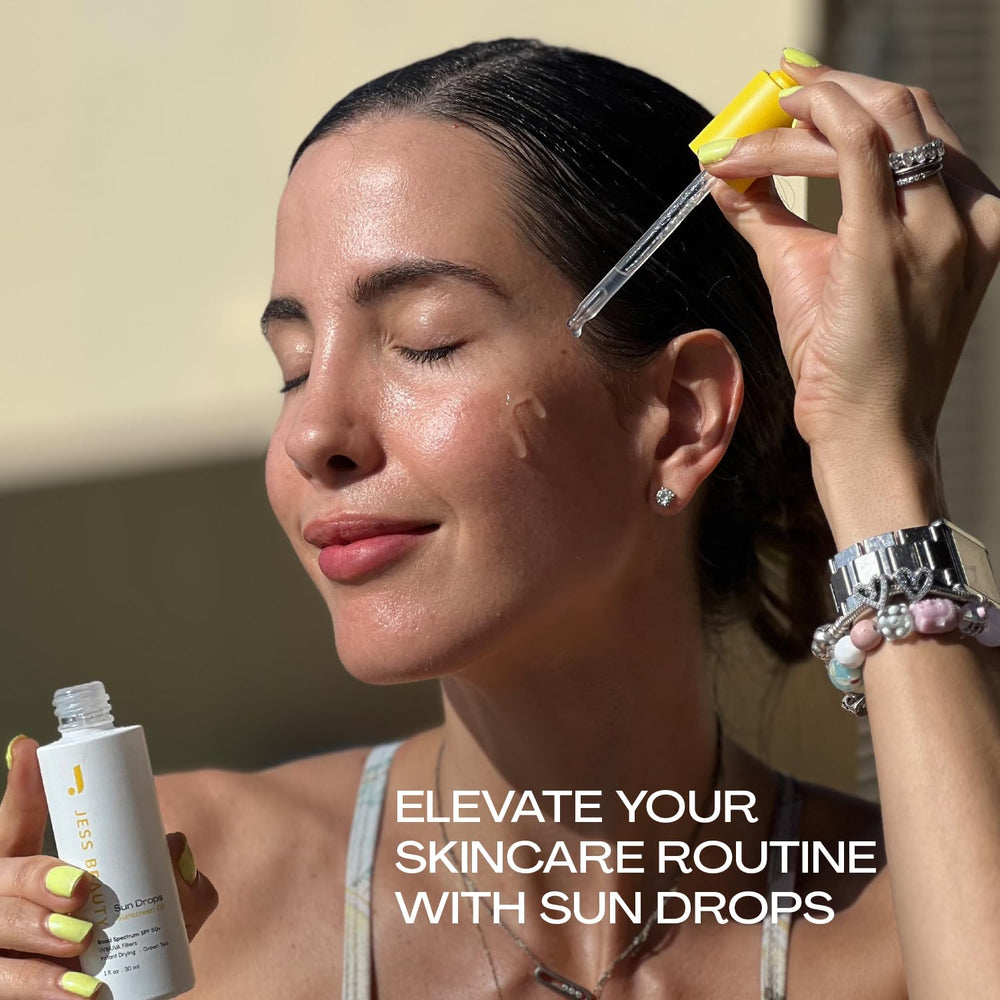 JESS BEAUTY Sunscreen Sun Drops in step-by-step view for easy daily use.