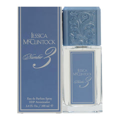 Jessica McClintock Number 3 blue bottle close-up for daily romance