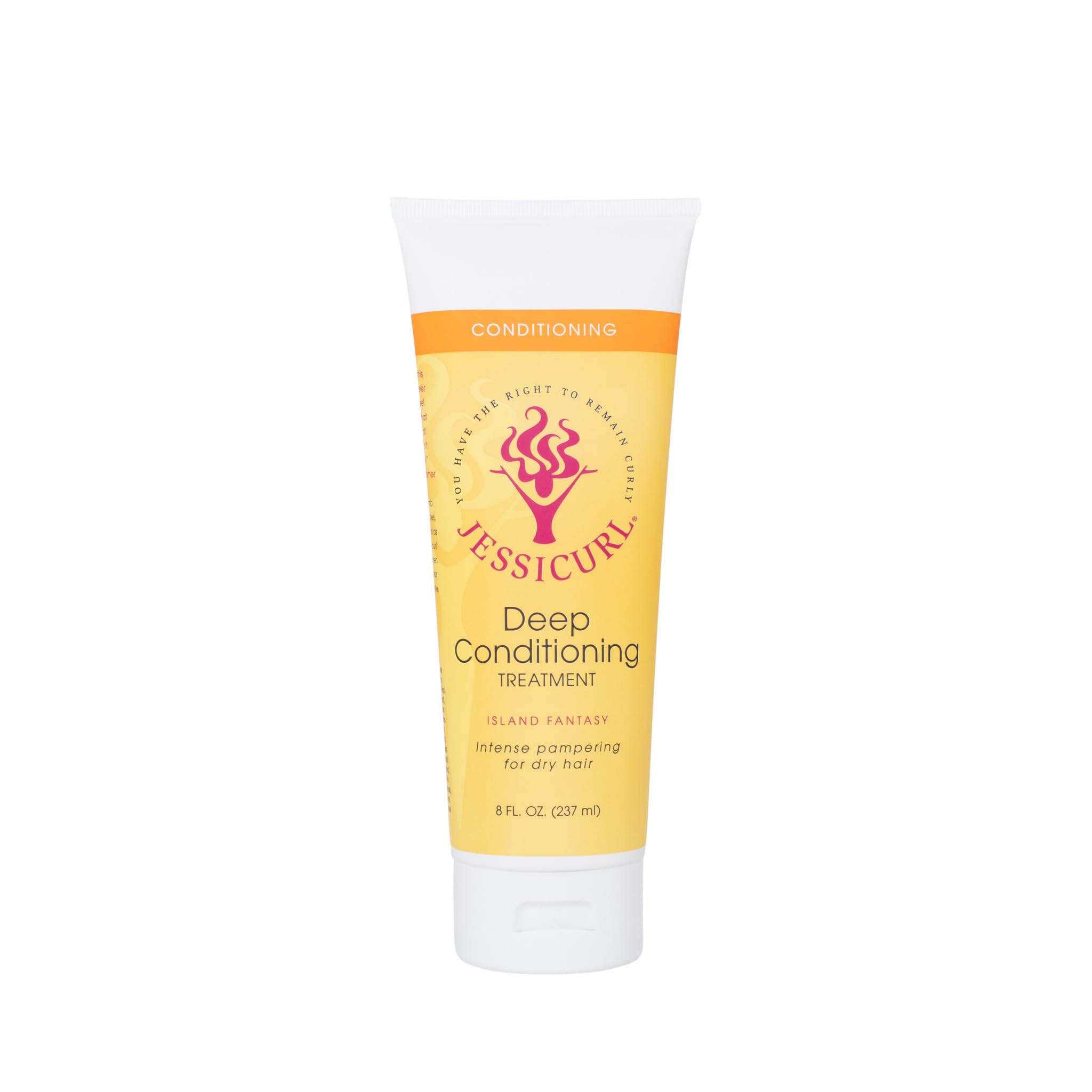 Jessicurl Island Fantasy deep conditioning bottle—intense hydration for dry, frizz-prone curls.