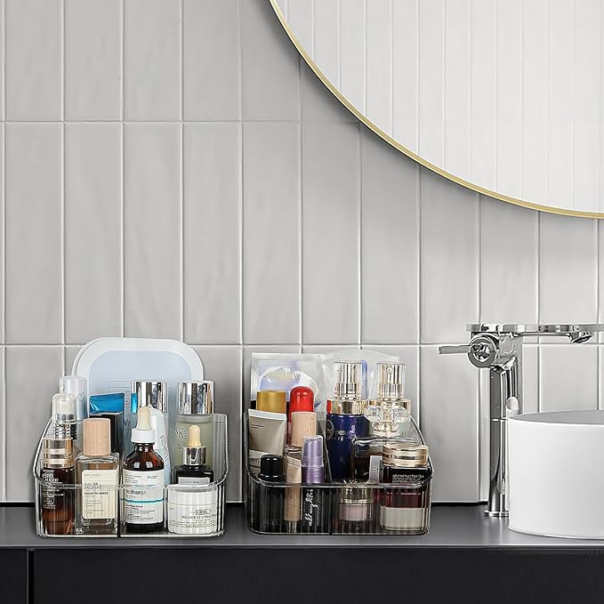 JessLab makeup organizer easy-cleaning surface simplifies upkeep on countertops.