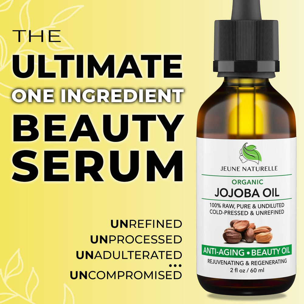 Jeune Naturelle jojoba oil amber bottle for natural conditioning.