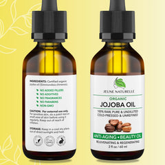 Jeune Naturelle jojoba oil texture glide for easy facial application.