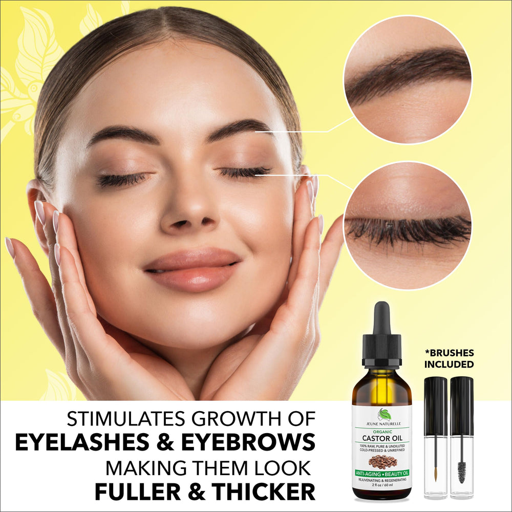 Jeune Naturelle Castor Oil texture closeup highlighting viscous conditioning oil.