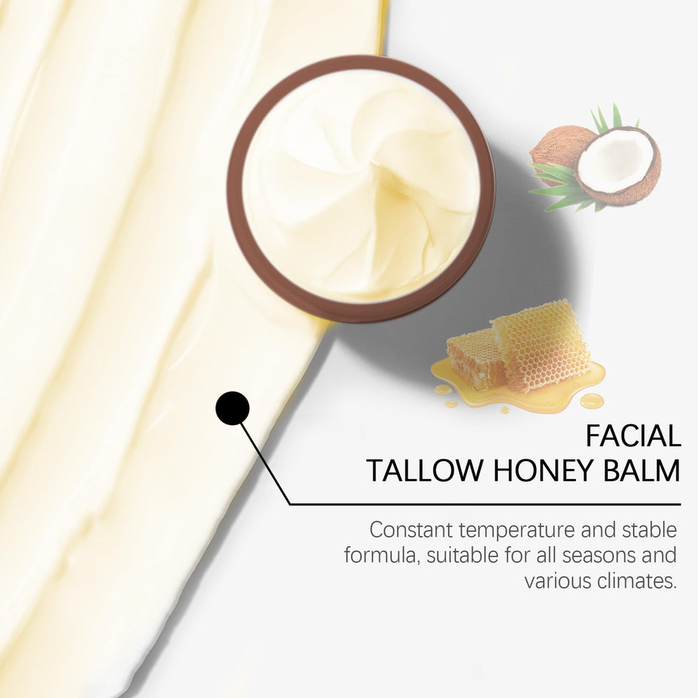 Shot emphasizing grass-fed butter and honey ingredients in JeurLrok balm.