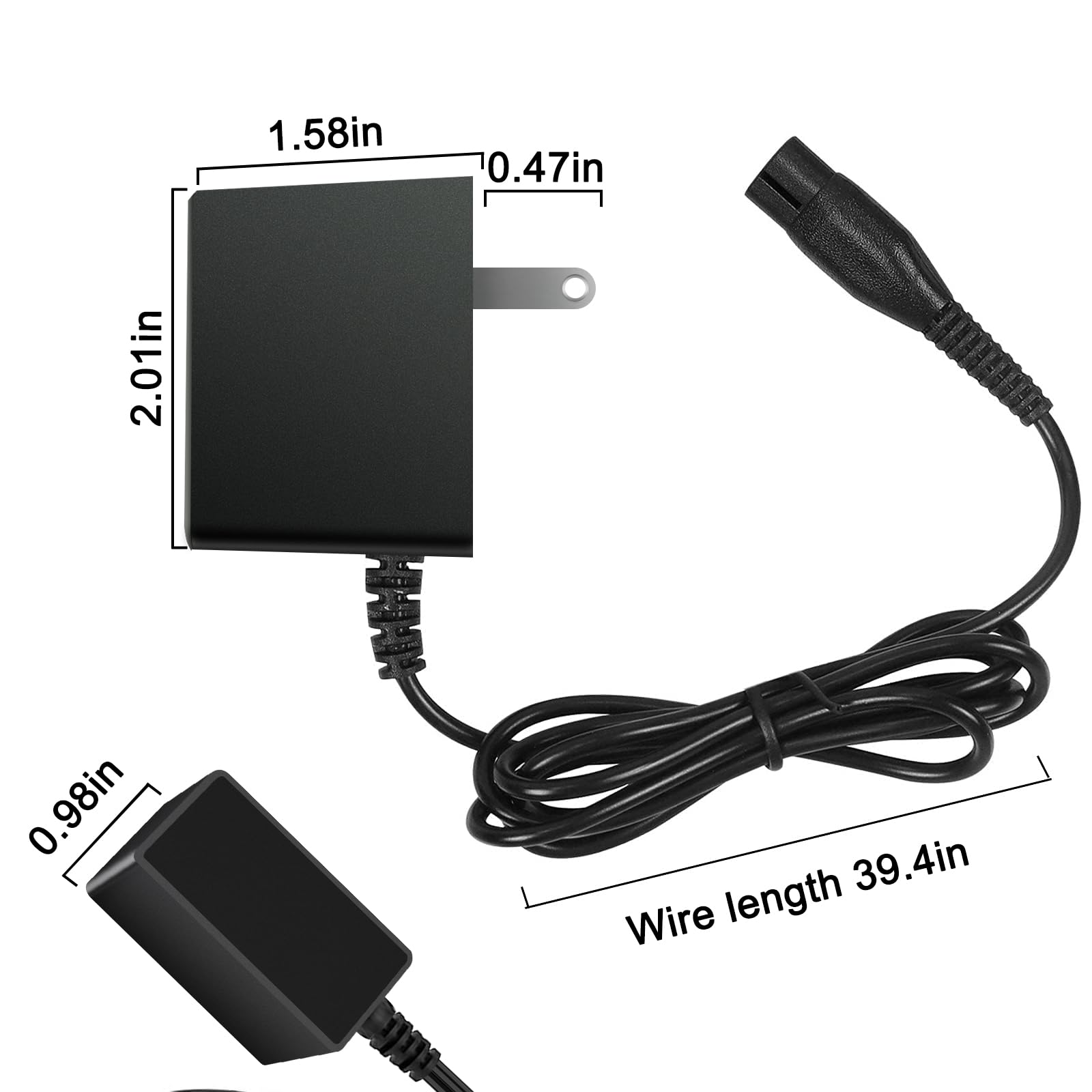 Jewaytec HQ8505 charger cable image showing versatile usage with Norelco devices