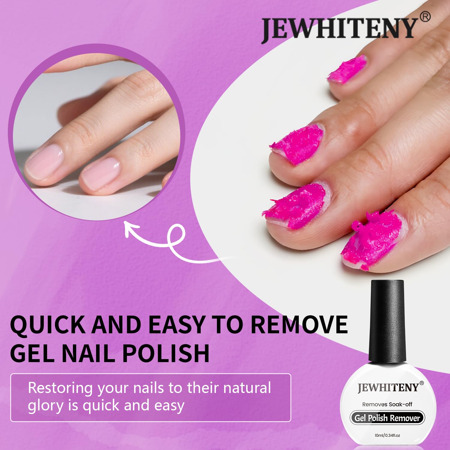 JEWHITENY formaldehyde-free label signals gentler formula.